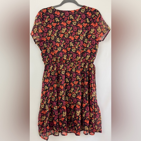 Kaileigh “Fall for you” mini faux wrap short sleeve dress bottom ruffle … - Picture 15 of 15